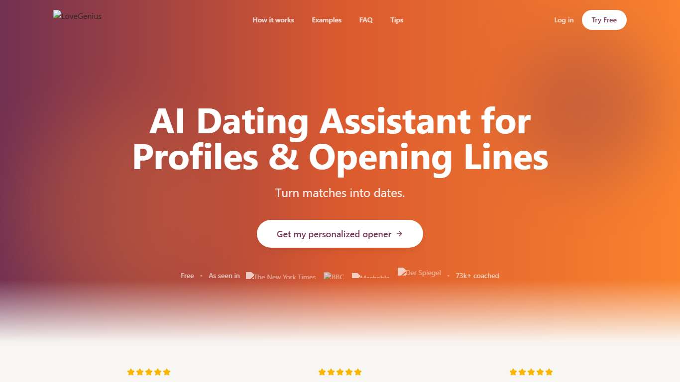 AI Dating Assistant for Profiles & Opening Lines LoveGenius