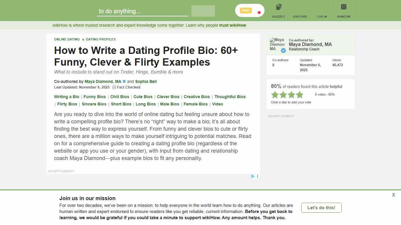Dating Profile Bios: 60+ Ideas to Help You Get Matches